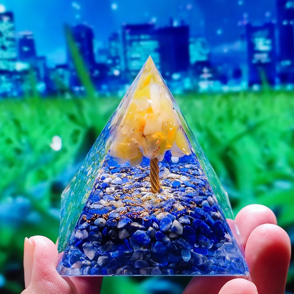 Handmade Orgone Pyramid in Various Stones & Crystals