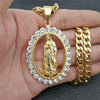 Virgin Mary Crystal Pendant Necklace