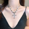 Pearl Cross Pendant Necklace