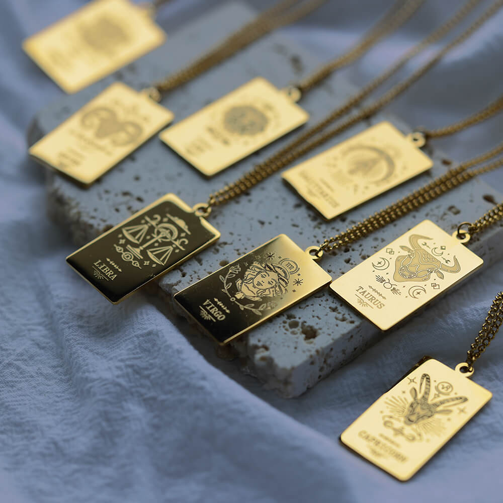 Zodiac Astrology Sign Pendant Necklace