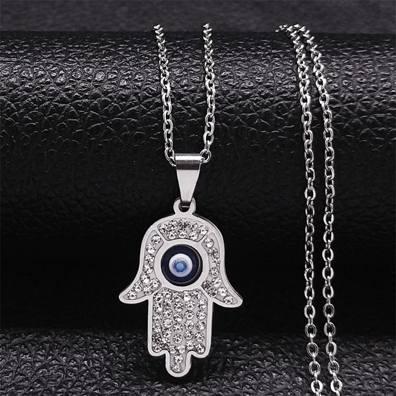 Evil Eye (Hamsa) Hand of Fatima Pendant Necklace