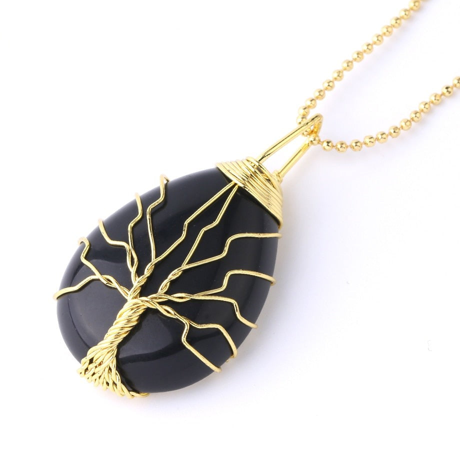 Tree of Life Crystals Necklace Pendant