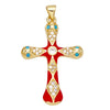 Holy Cross Pendants with Natural Stones