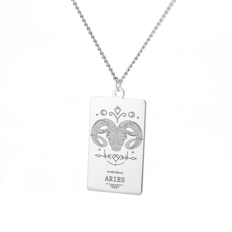 Zodiac Astrology Sign Pendant Necklace