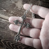 Large Detailed Cross Pendant Necklace