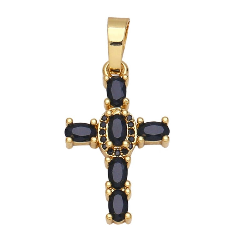 Holy Cross Pendants for Necklace with Natural Stones