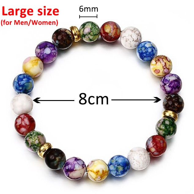 7 Chakras Charms Bracelet Handmade from Natural Stones