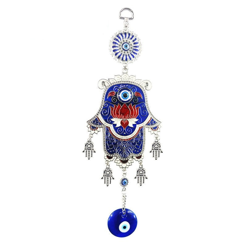 Hamsa Hand with Evil Eye Wall Hanging for Blessings & Protection