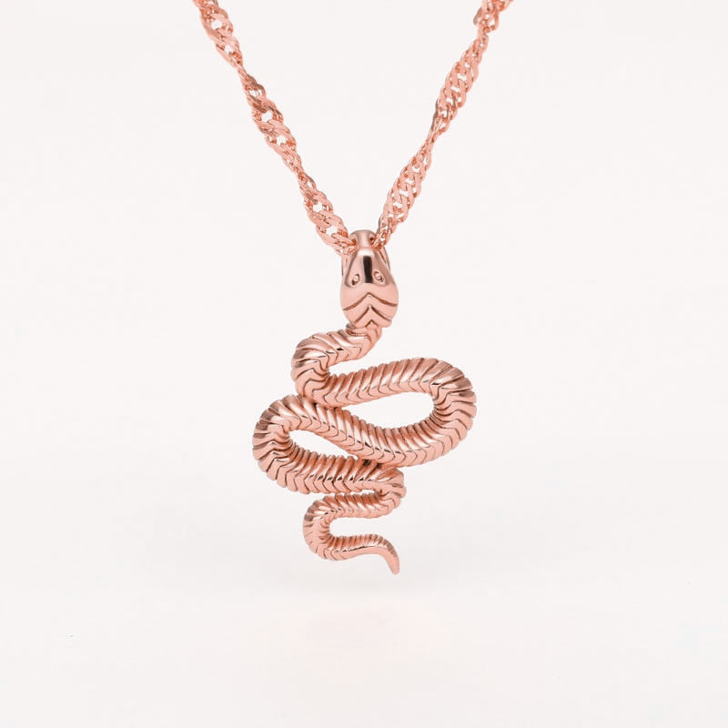 Snake Pendant Necklace For Women Stainless Steel