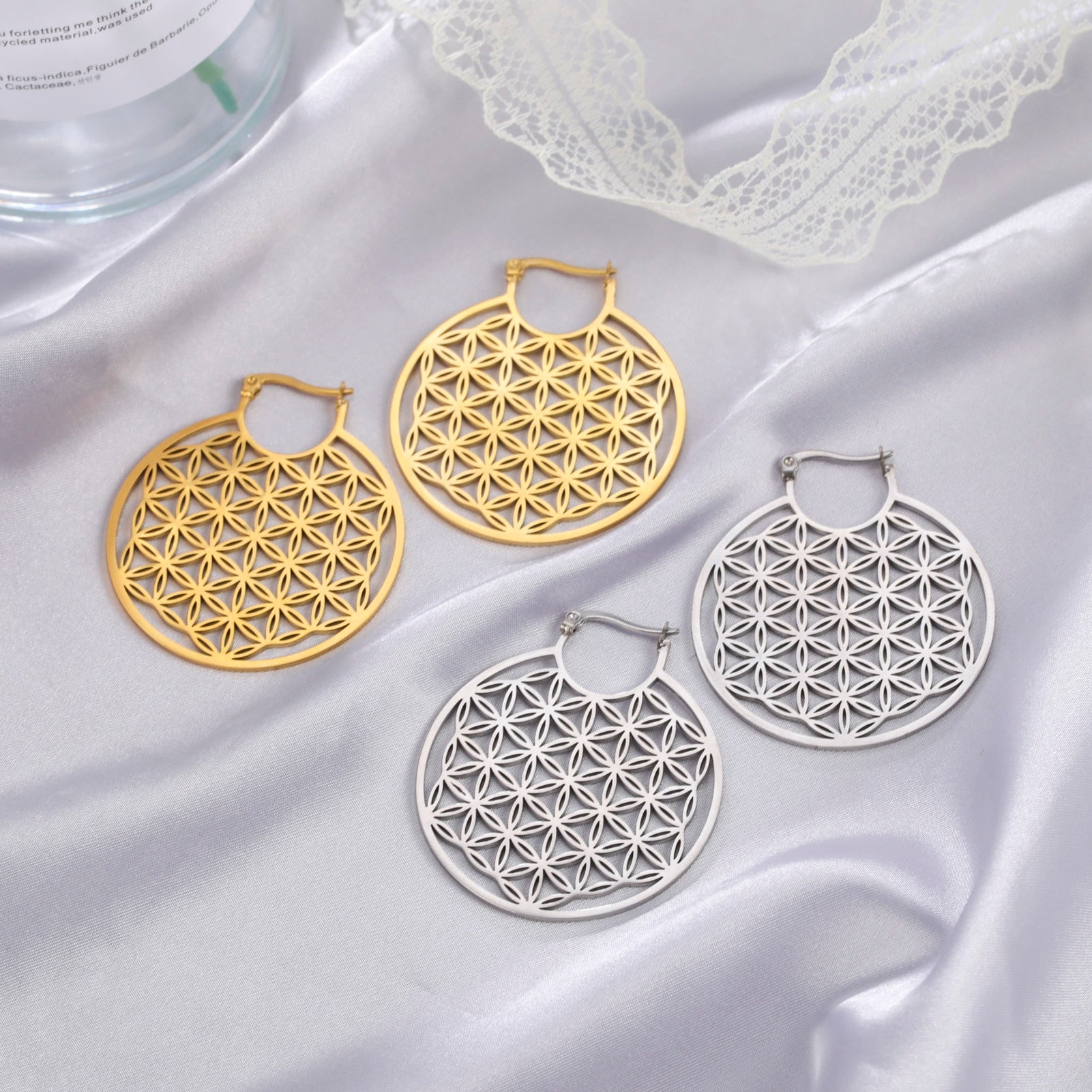 Flower of Life Hoops Earrings