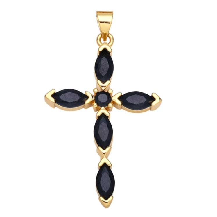 Holy Cross Pendants for Necklace with Natural Stones