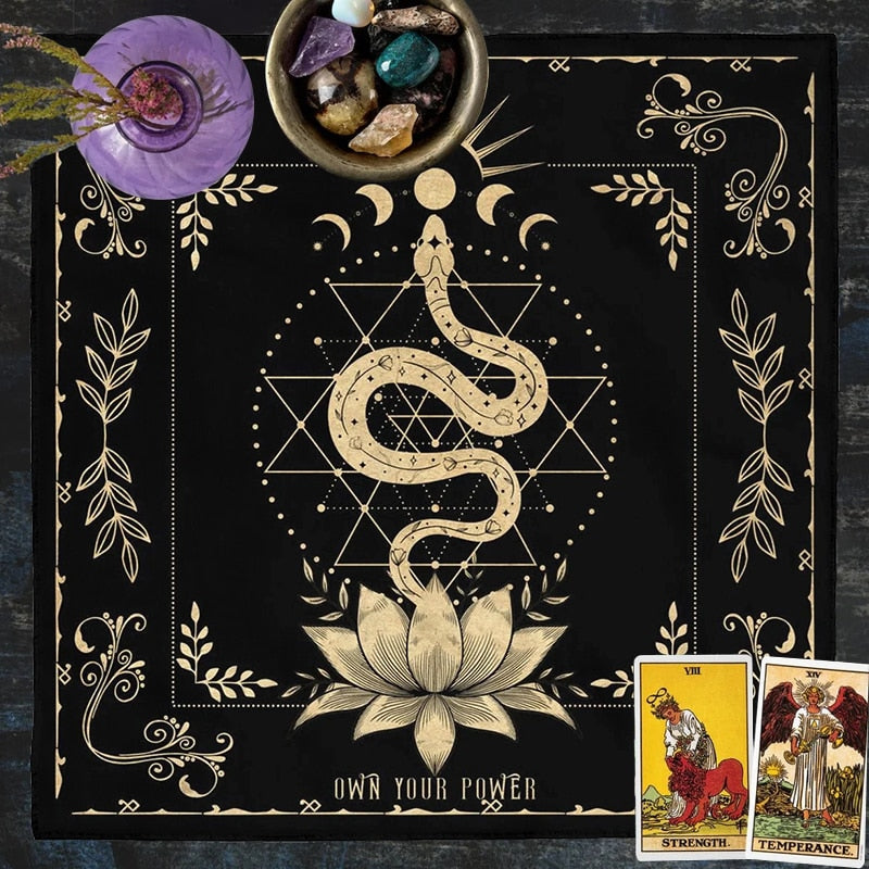 Golden Snake & Lotus Flower Alter Cloth