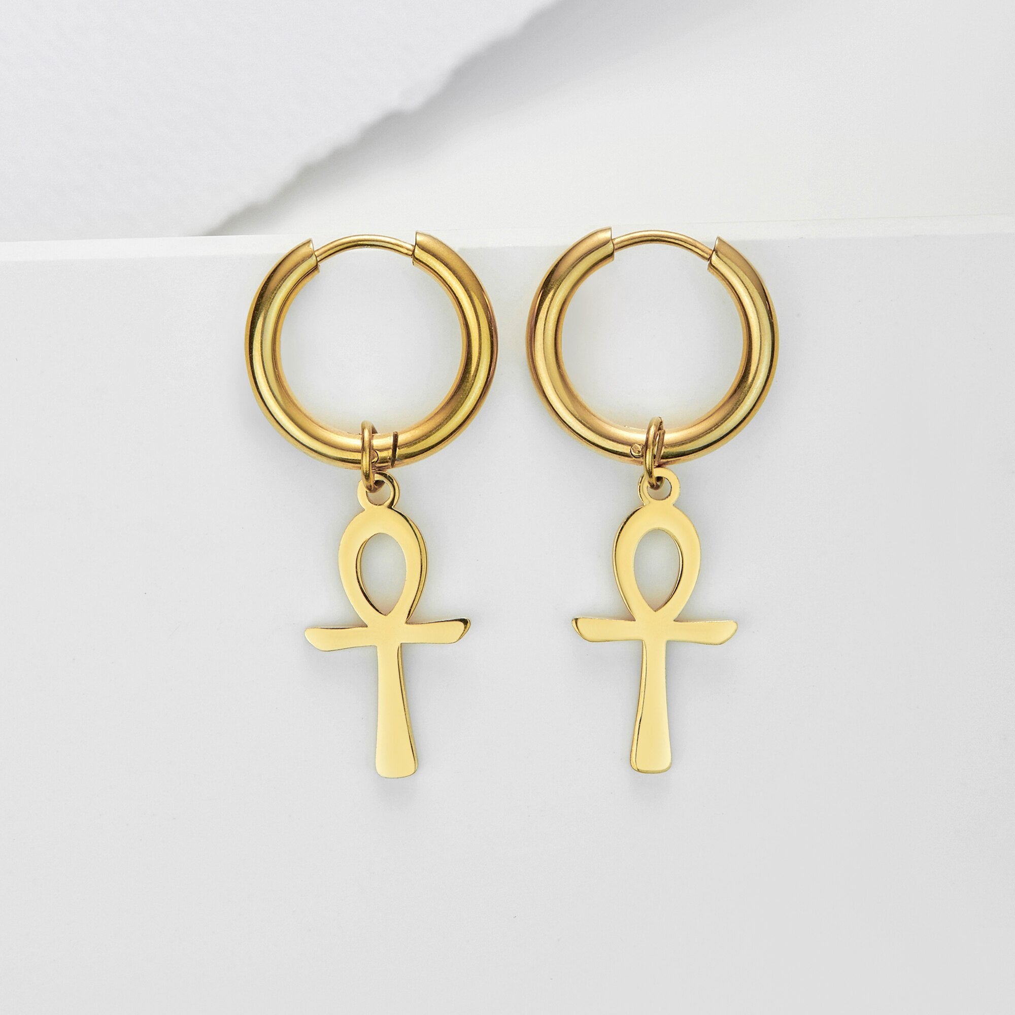 Egyptian Ankh Cross Drop Dangle Earring