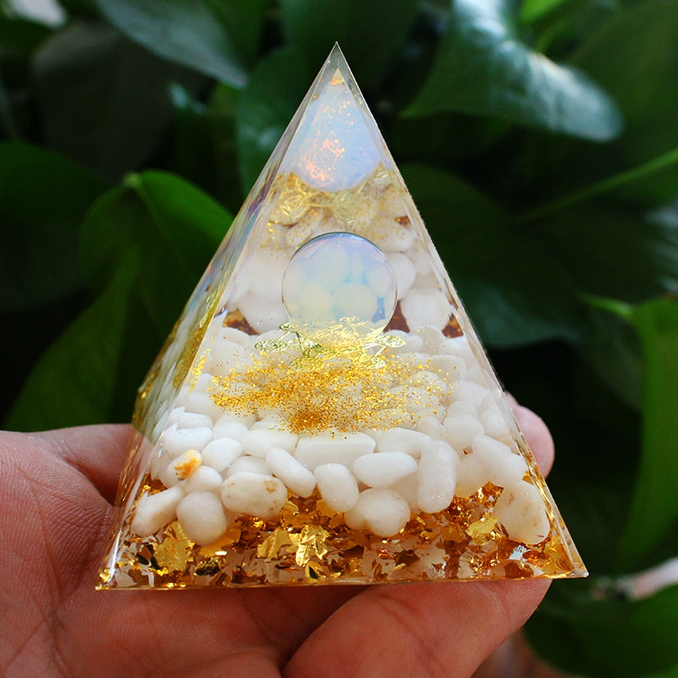 Handmade Orgone Pyramid in Various Stones & Crystals