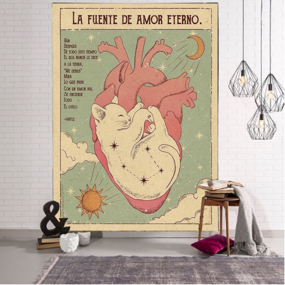 Cosmic Cat Tapestry - "La Fuente De Amor Eterno"