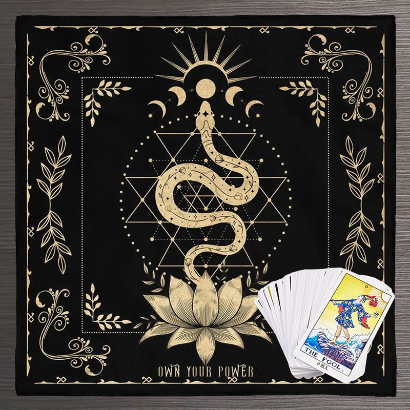 Golden Snake & Lotus Flower Alter Cloth