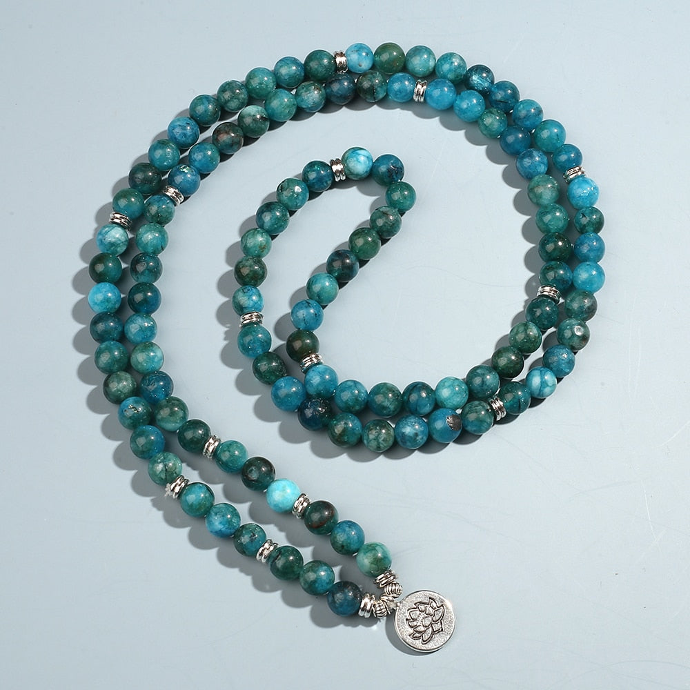 108 Bead Mala Handmade w/ Apatite