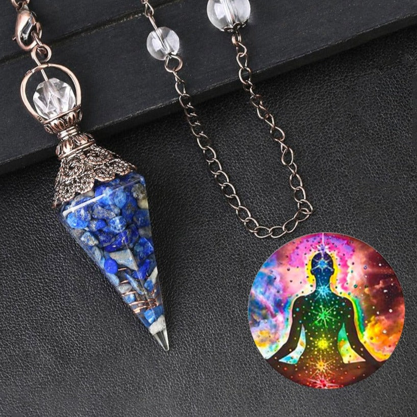 7 Chakra Crystal Pendulum for Dowsing & Divination