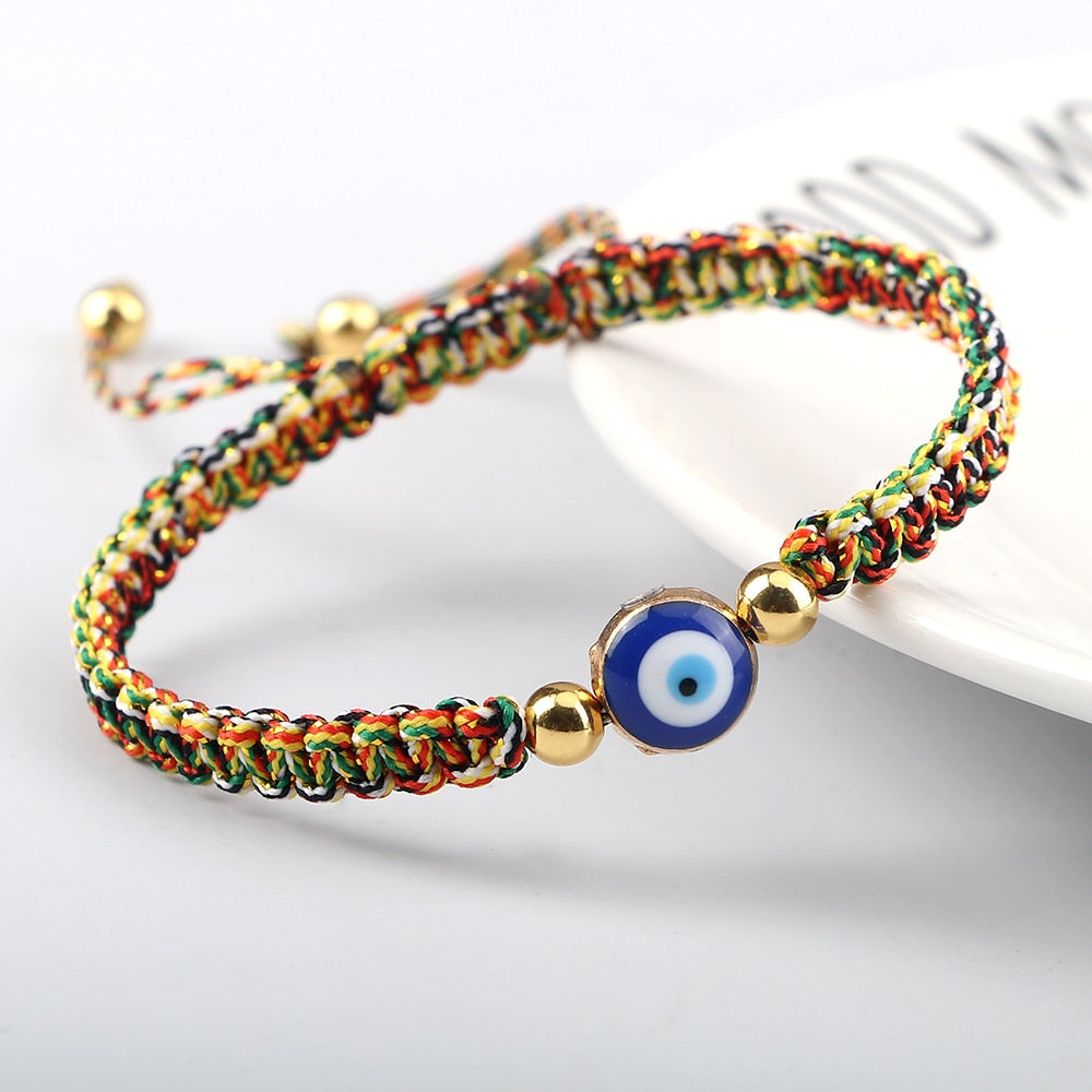 Evil Eye Braided Bracelet for Protection & Luck