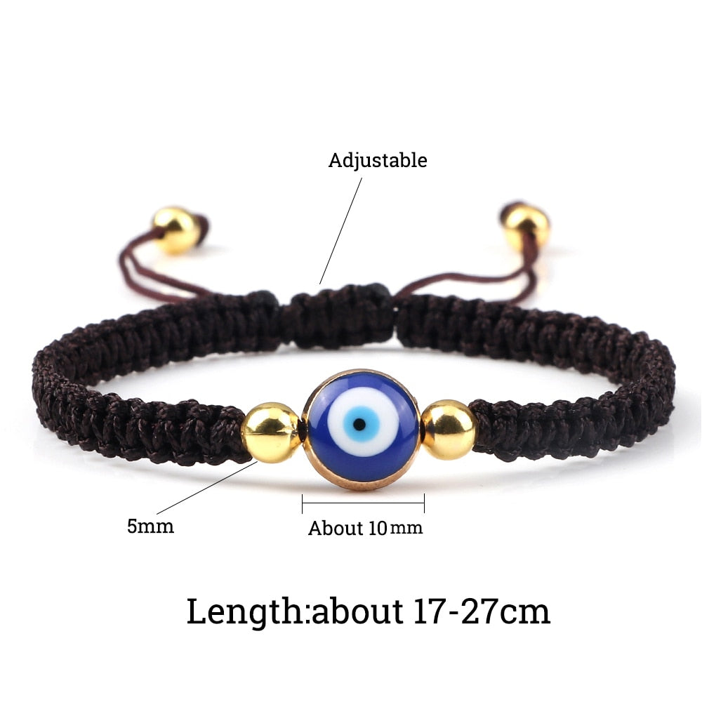 Evil Eye Braided Bracelet for Protection & Luck