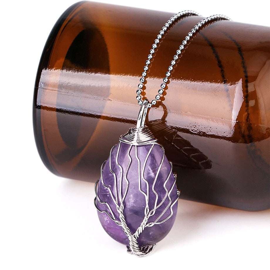 Tree of Life Crystals Necklace Pendant