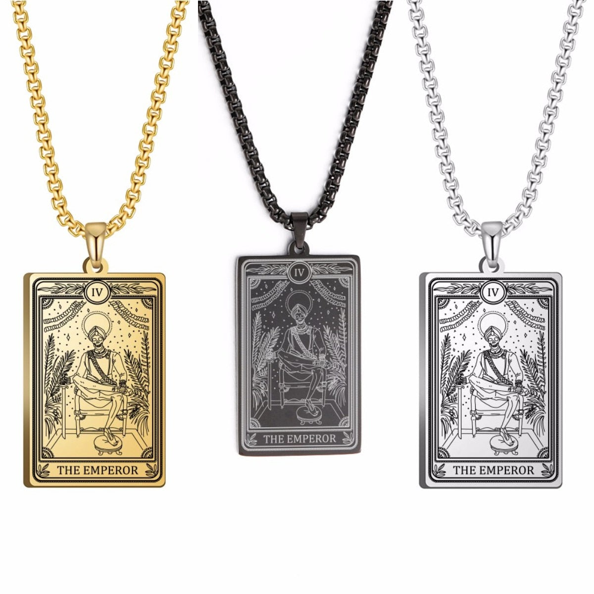 Skeleton Tarot Pendant Necklace of the Major Arcana