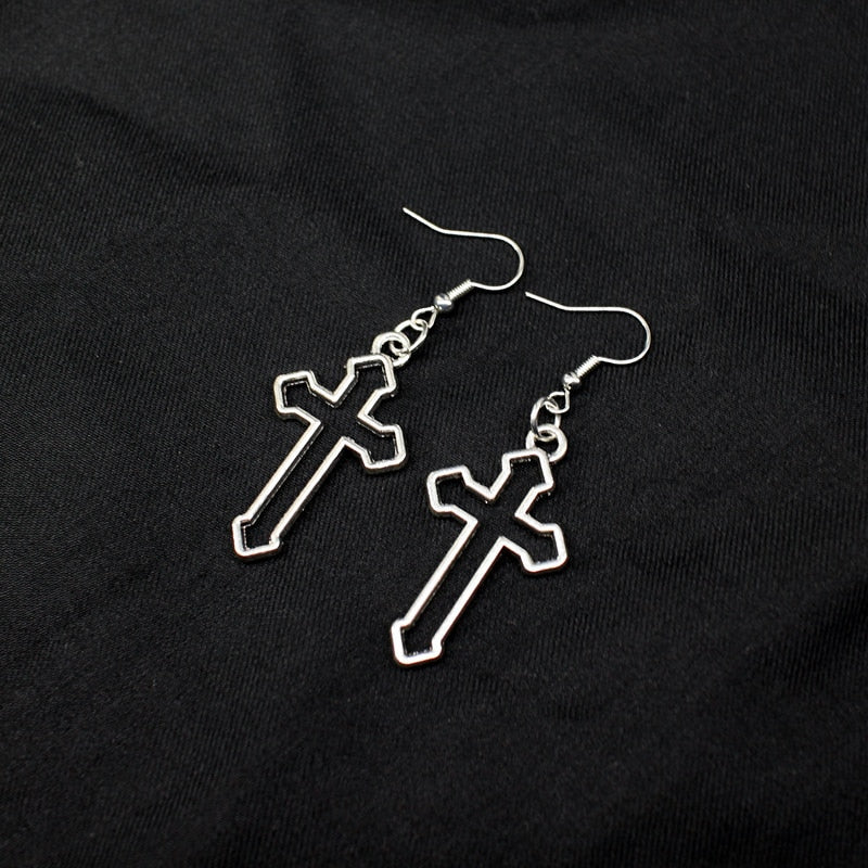 Cross Drop Dangle Earrings