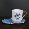 Evil Eye Coffee Cup & Hamsa Hand Saucer Set