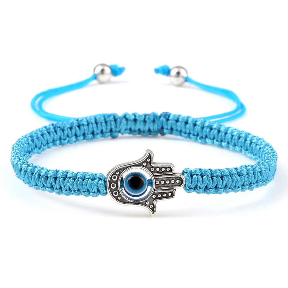 Hand of Fatima & Evil Eye Braided Bracelet for Luck & Protection