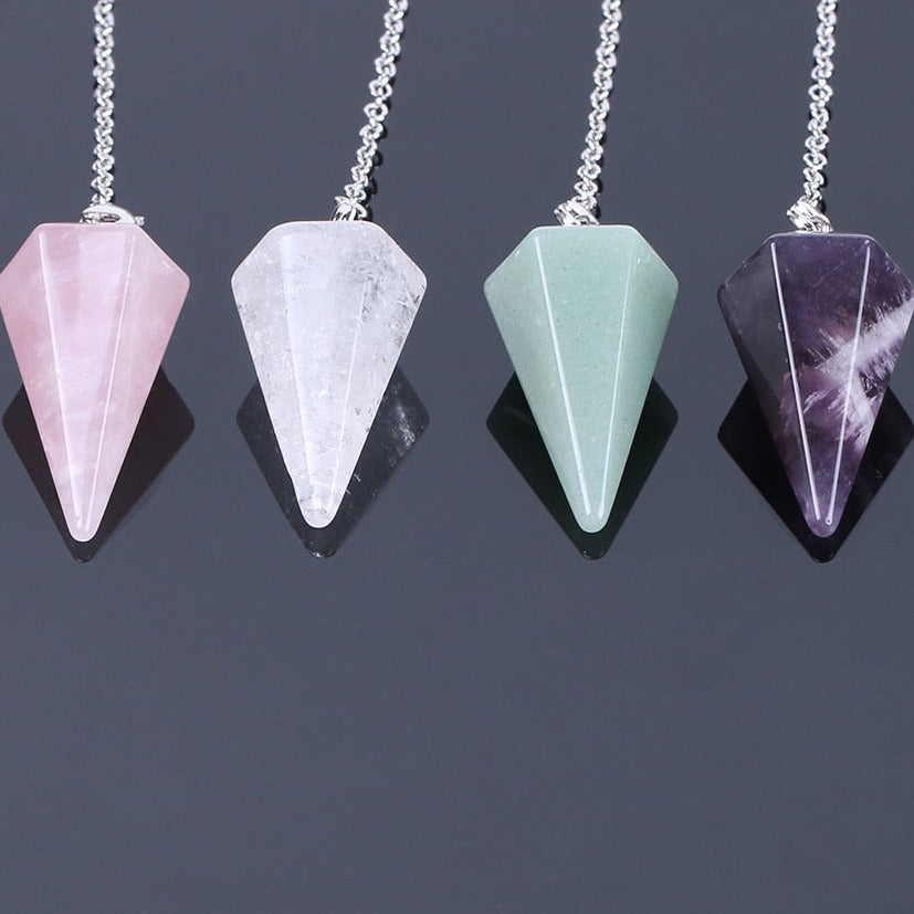 Crystal Hexagon Cone Pendulum for Divination Dowsing