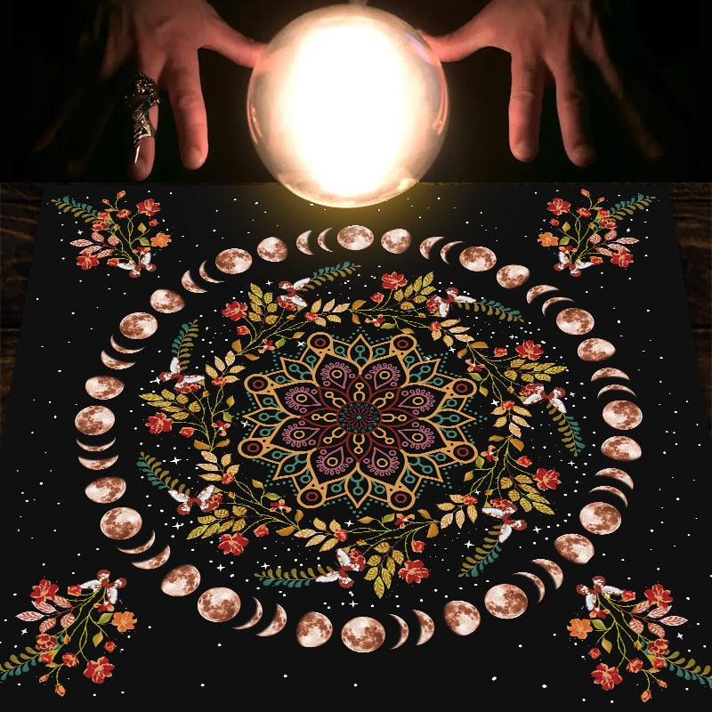 Moon Phase Fractal Tarot & Altar Cloth