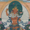 Bodhisattva of Wisdon Manjushri Thangka Silk Embroidery  Handmade in Nepal