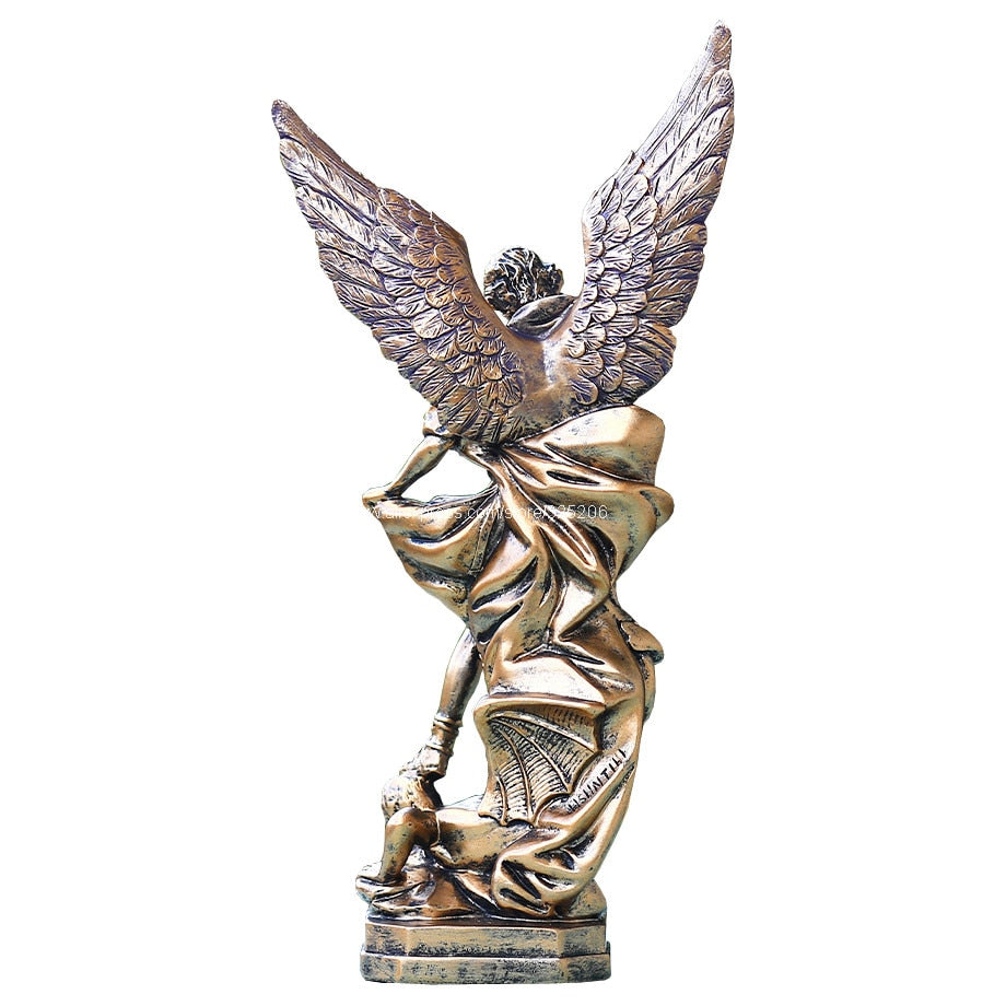 Archangel Saint Michael Slaying Demon Statue 12 Inch