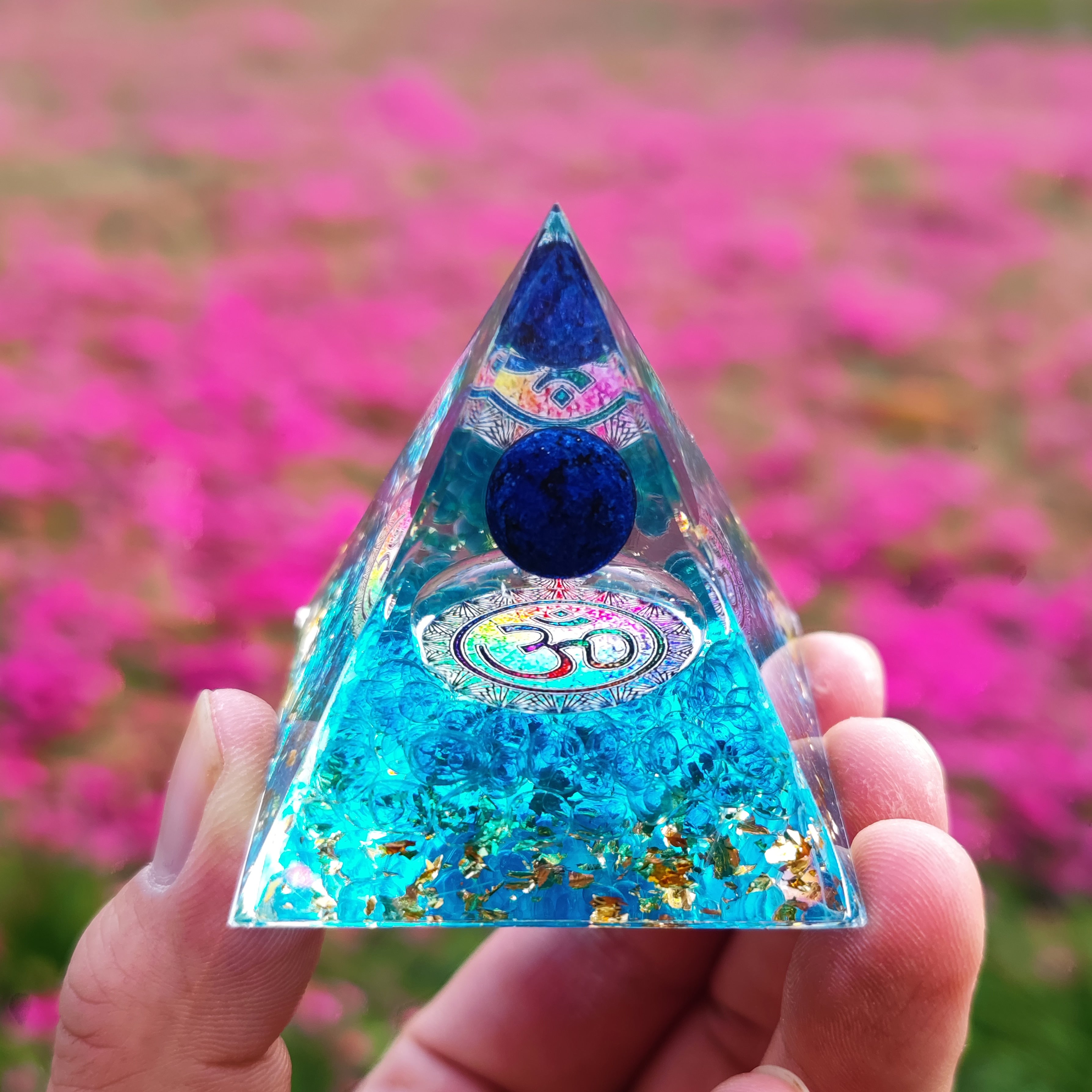 Handmade Orgone Pyramid in Various Stones & Crystals