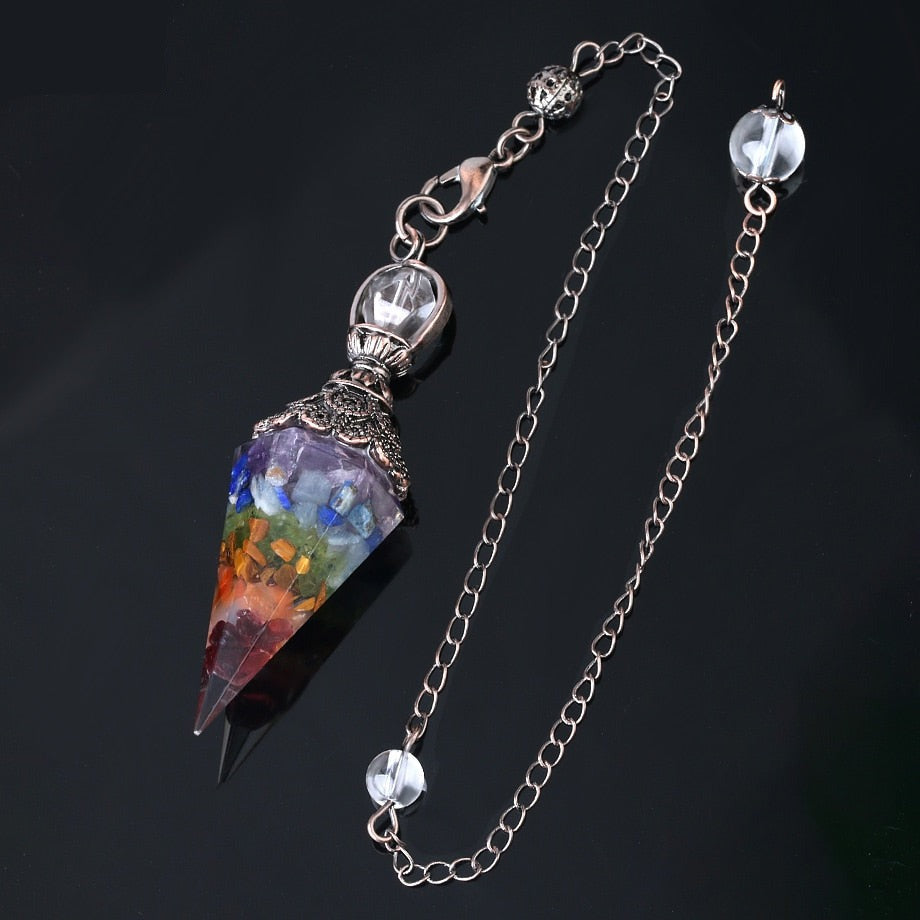 7 Chakra Crystal Pendulum for Dowsing & Divination