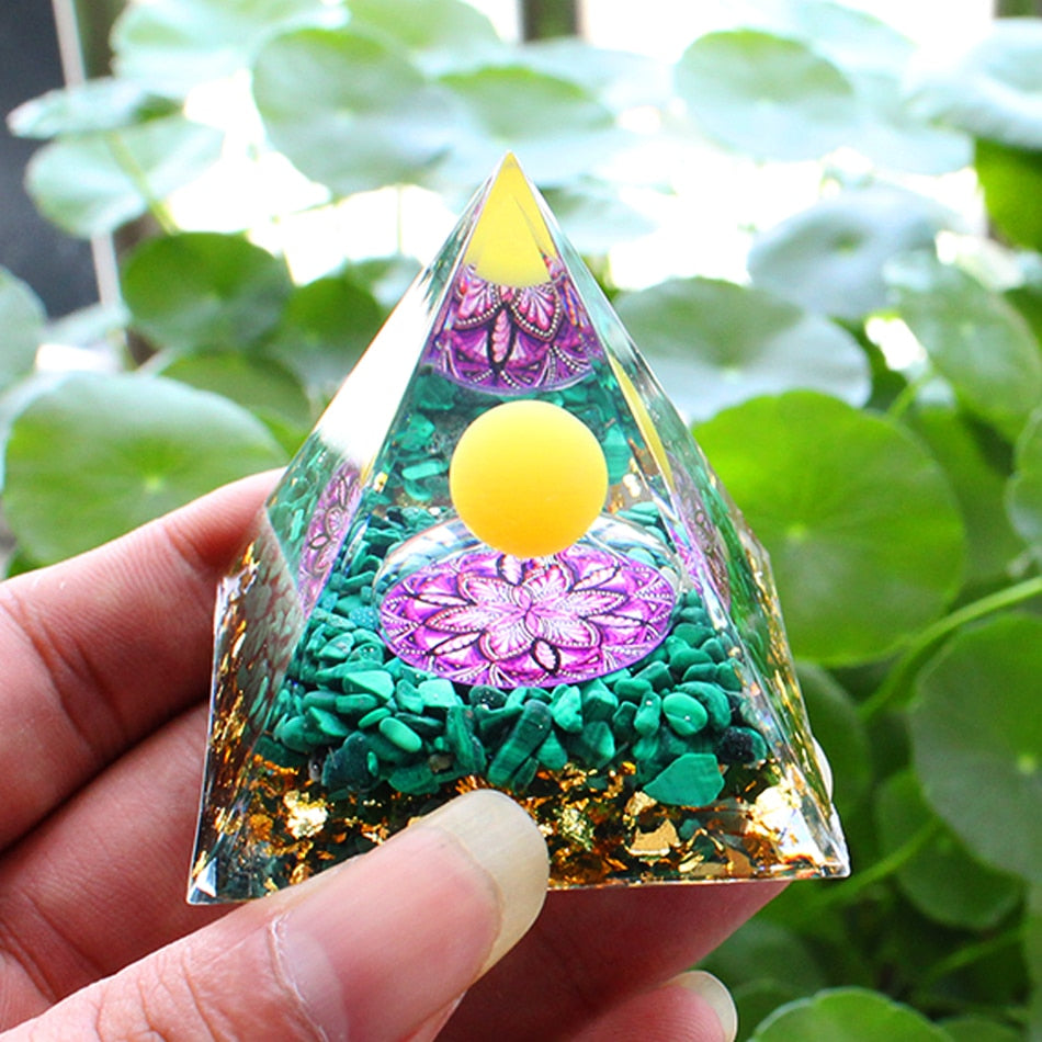 Handmade Orgone Pyramid in Various Stones & Crystals