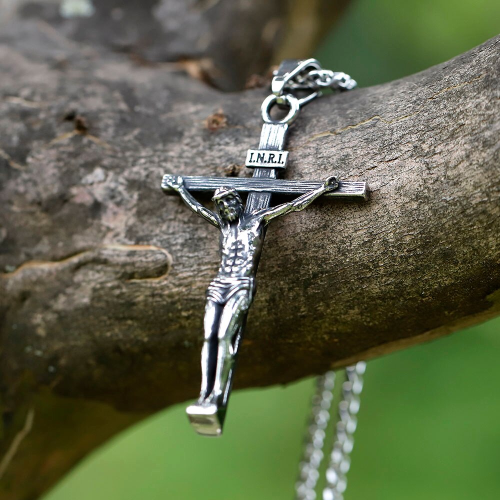 Jesus on the Cross Amulet Pendant Necklace