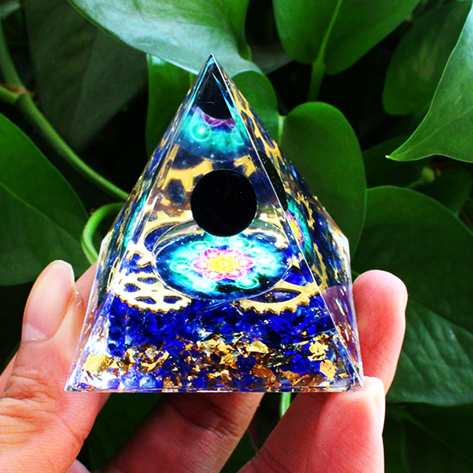 Orgone Pyramid Handmade w/ Natural Crystal