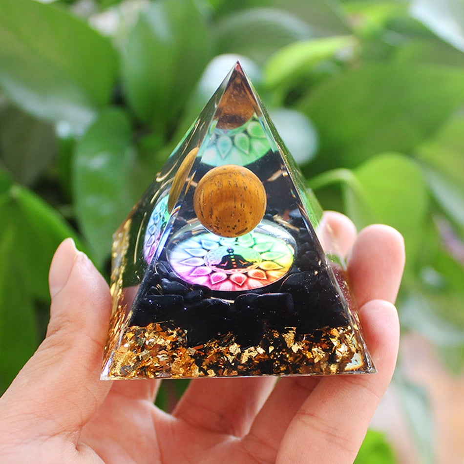 Handmade Orgone Pyramid in Various Stones & Crystals