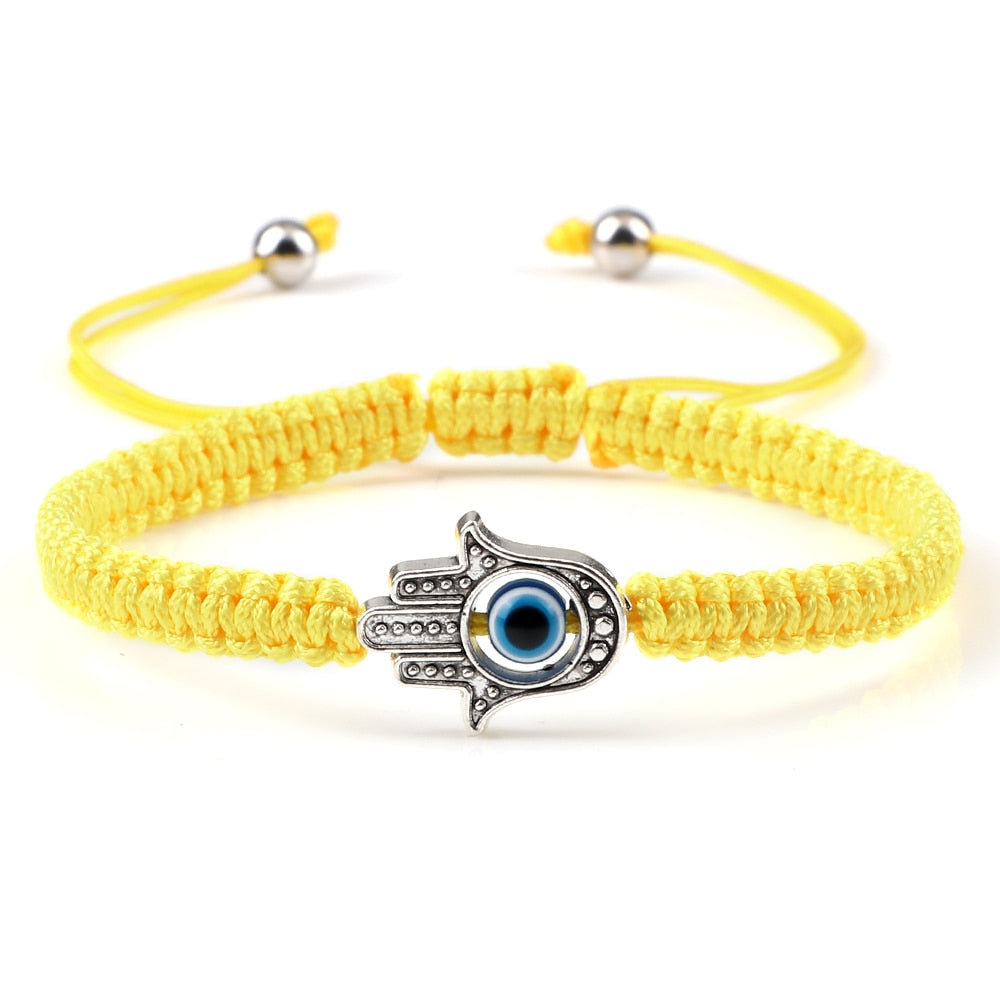 Hand of Fatima & Evil Eye Braided Bracelet for Luck & Protection