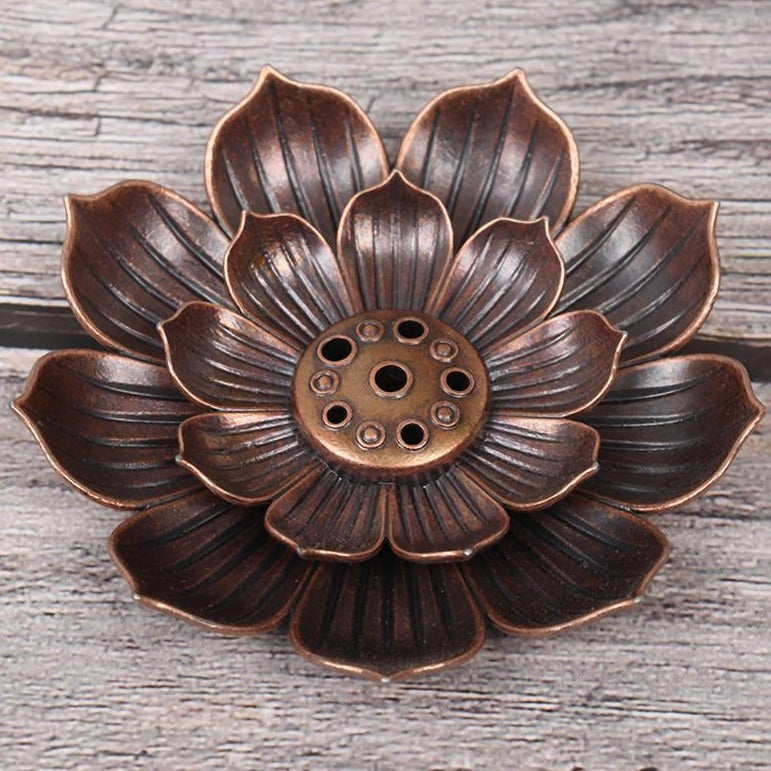 Bronze Lotus Plate Incense Holder