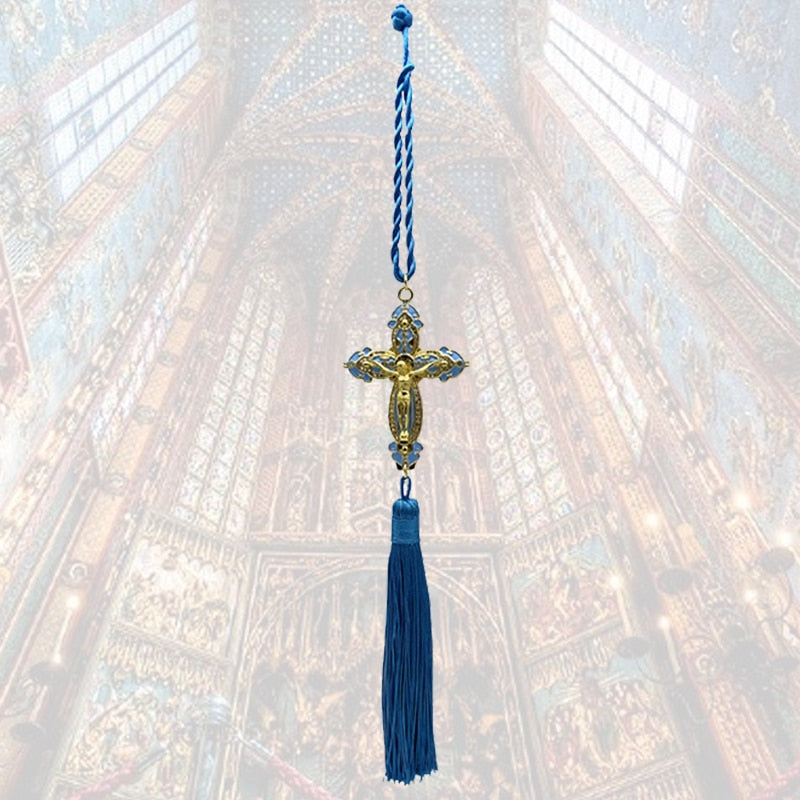 Gold Orthodox Cross for Hanging