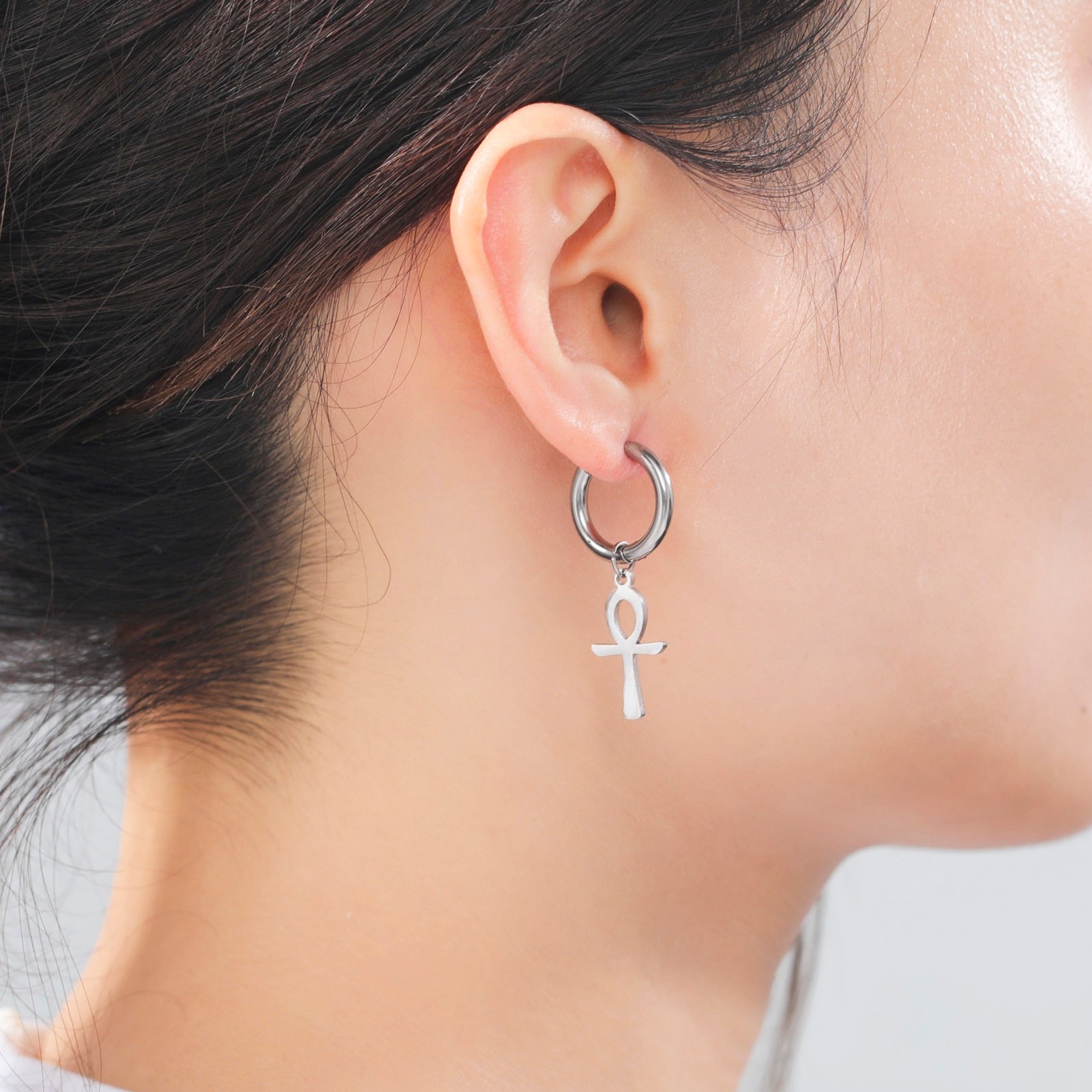 Egyptian Ankh Cross Drop Dangle Earring