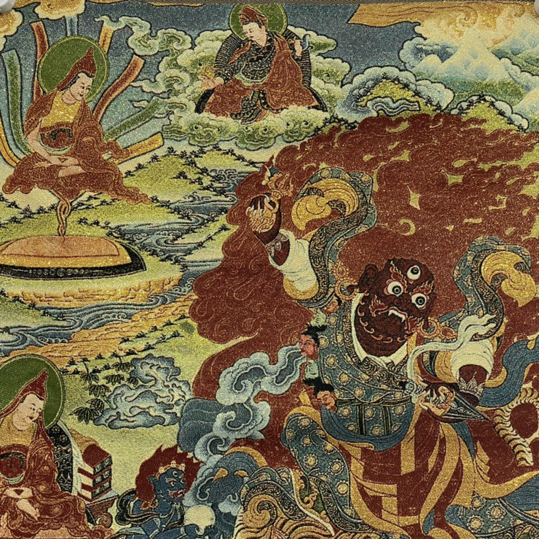 Silk Embroidery of Vajrapani Handmade in Nepal