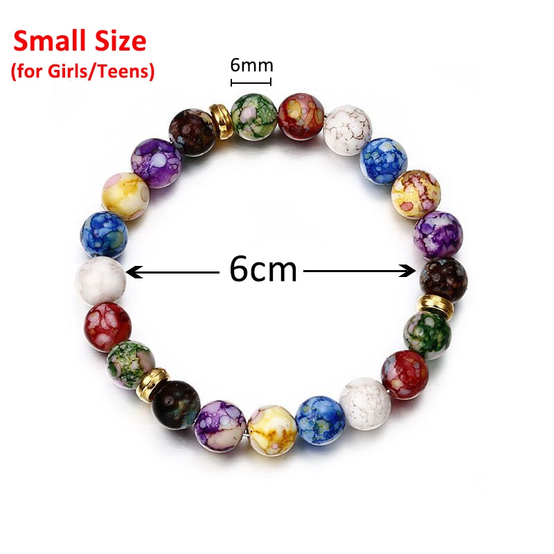 7 Chakras Charms Bracelet Handmade from Natural Stones